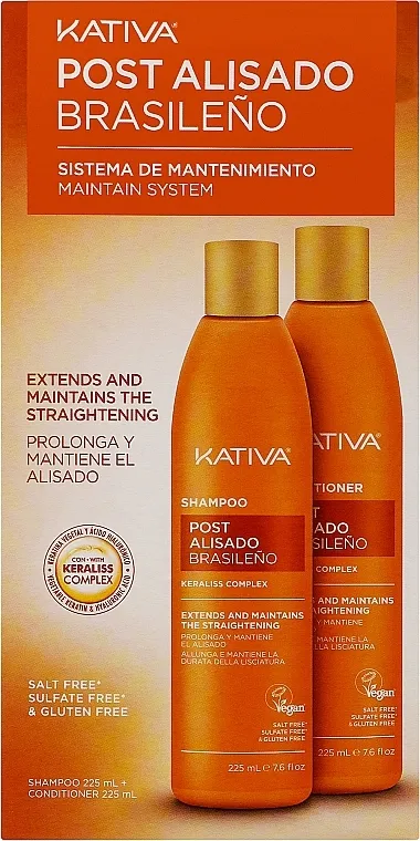 Kativa Post Alisado Keraliss Complex (shm/225ml + cond/225ml) Set