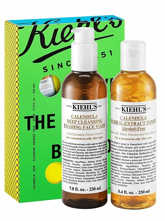Kiehl's Calendula Leave The Oil Behind (f/foam/230ml + f/toner/250ml) Set