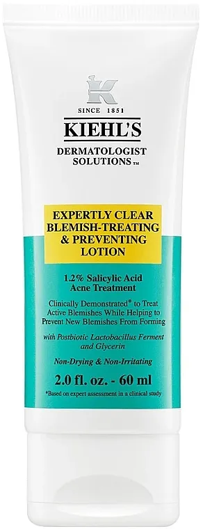 Kiehl's Dermatologist Solutions Expertly Clear Blemish-Treating &amp; Preventing Lotion Hidratantni losion sa salicilnom kiselinom za kožu sklonu aknama