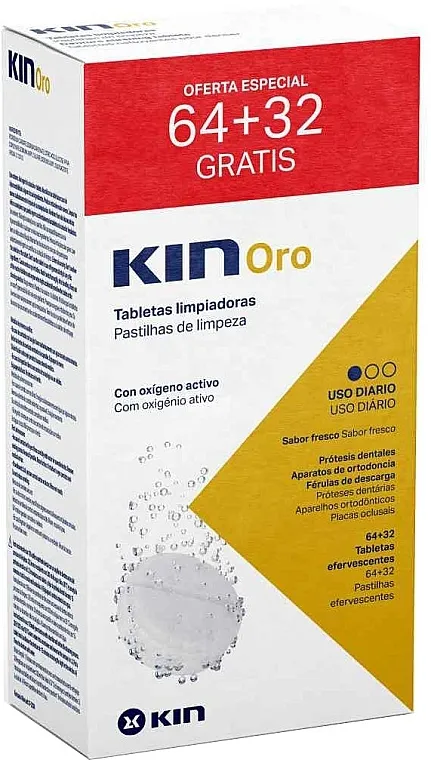 Kin Oro Cleaning Tablets Tablete za čišćenje zubnih proteza, 64+32 kom.
