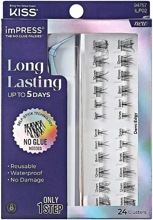 Kiss ImPRESS Press On Long Lasting 02 False Eyelashes Veštačke trepavice u pramenovima