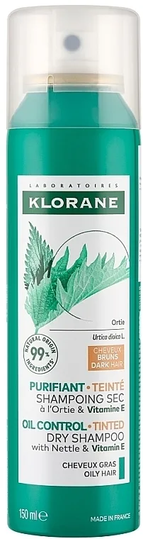 Klorane Dry Shampoo With Nettle And Vitamin E Suvi šampon za tamnu kosu