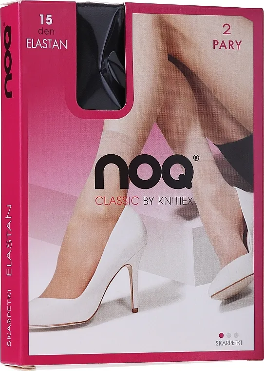 Knittex Ženske čarape "Elastan" 15 Den, 2 para, Grafit