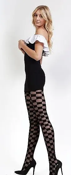 Knittex Ženske tajice "Checkmate", 20 den, nero