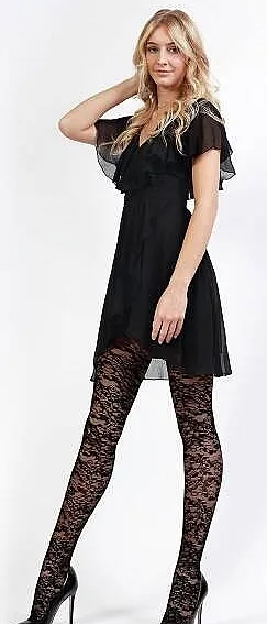 Knittex Ženske tajice "Romance", 20 den, nero