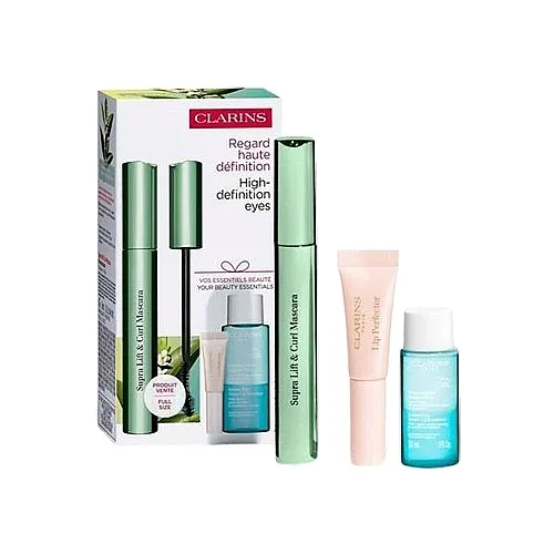 Komplet Clarins Supra Lift &amp; Curl (mascara/8ml + makeup/remover/10ml + lip/gloss/5ml)