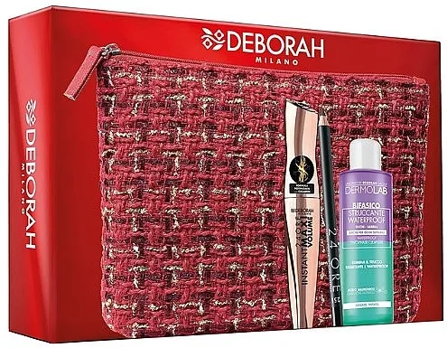Komplet Deborah Milano Pochette 01 (mascara/12 ml + eye/pencil/1.5 g + bag/1 pcs + remover/50 ml)