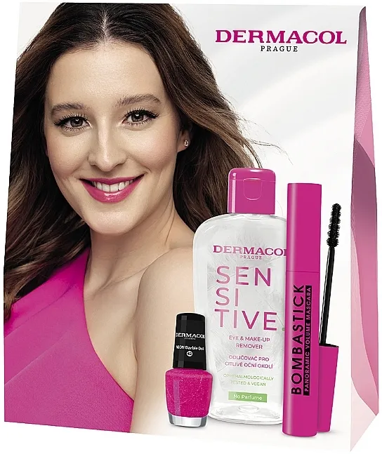 Komplet Dermacol Bombastick Set (micel/water/150ml + mascara/12,5ml + n/polish/5ml)