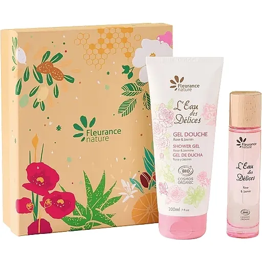 Komplet (edp/50ml + gel za tuširanje/200ml) Fleurance Nature L'Eau des Delices Rose &amp; Jasmin