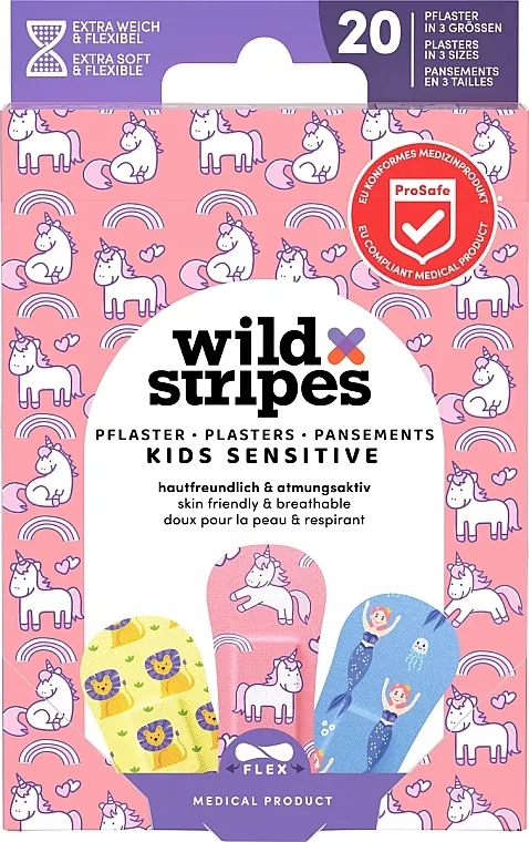 Komplet flastera za decu, 20 kom. Wild Stripes Plasters Kids Sensitive Fantasy