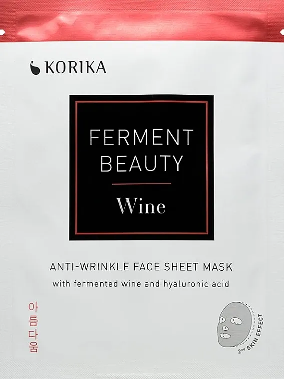 Korika FermentBeauty Anti-wrinkle Face Sheet Mask Protiv bora maska za lice sa fermentisanim vinom i hijaluronskom kiselinom