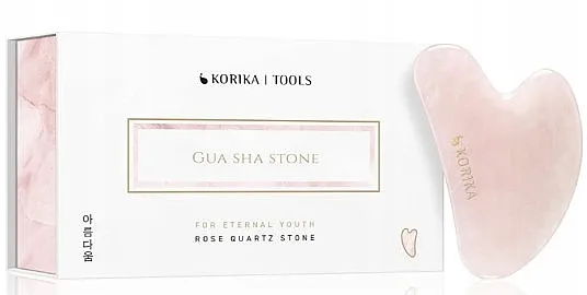 Korika Tools Guasha Rose Quartz Stone Gua Sha masažer za lice, ružičasti kvarc