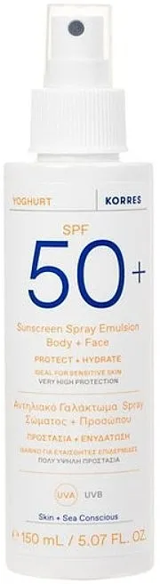 Korres Yoghurt Suncreen Spray Emulsion Body &amp; Face SPF 50+ Emulzija u spreju za telo i lice sa SPF50+