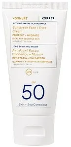 Korres Yoghurt Sunscreen Face &amp; Eyes Cream SPF50 Krema za sunčanje za lice