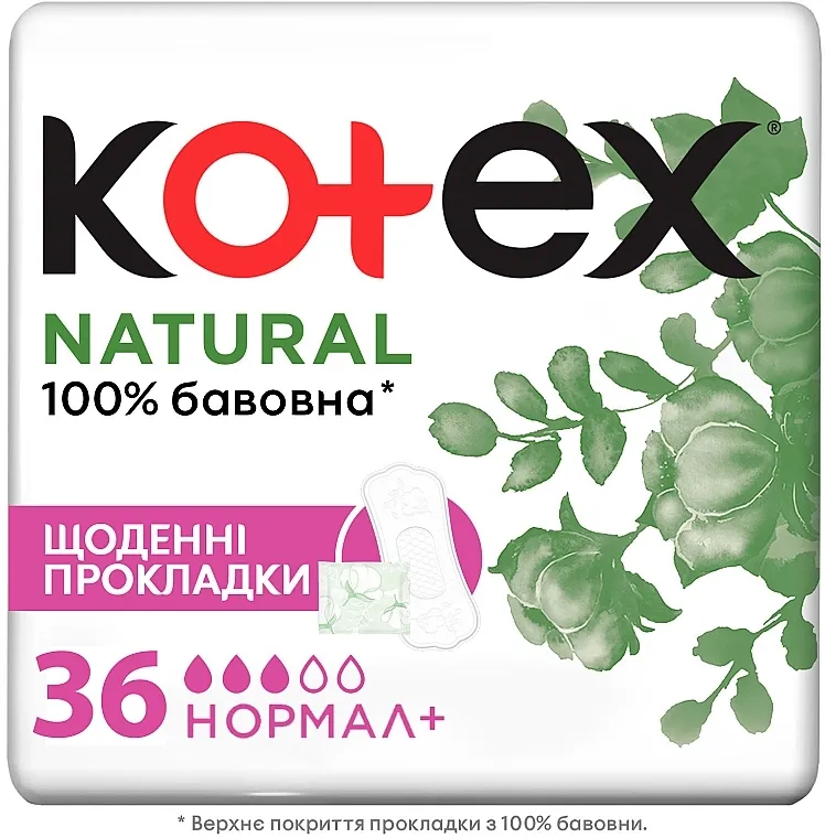 Kotex Natural Normal+ Dnevni ulošci, 36 kom