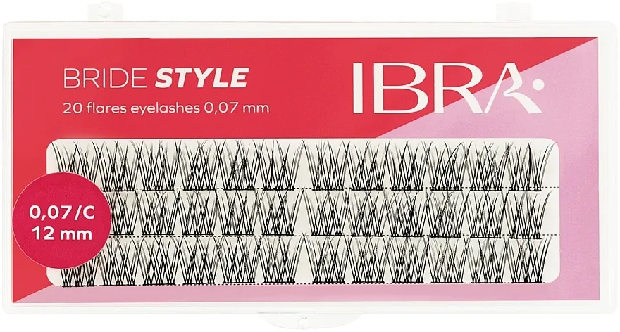 Kępki rzęs 0,07/C, 12 mm Ibra Bride Style Eyelash Tufts