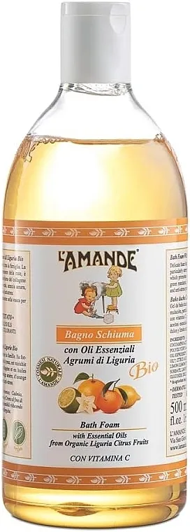 L'Amande Marseille Liguria Bath Foam With Essential Oils Of Organic Liguri Citrus Fruits Antioxidantni gel za tuširanje i kupanje, tonizirajući citrus 'Liguria'