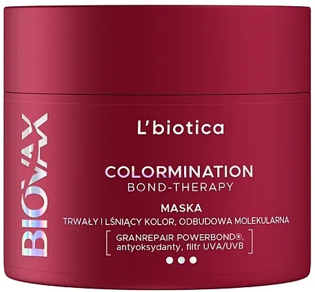 L'Biotica Biovax Colormination Bond-Therapy Maska Obnavljajuća maska za produženje trajnosti boje kose