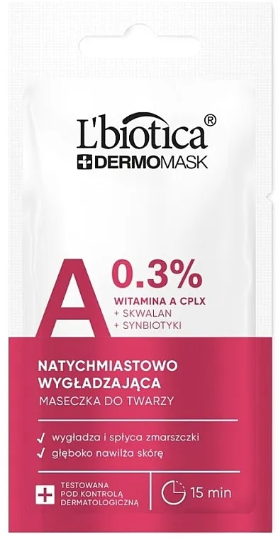 L'biotica Dermomask Express Smoothing Mask With Vitamin A Ubrzana maska za lice sa vitaminom A