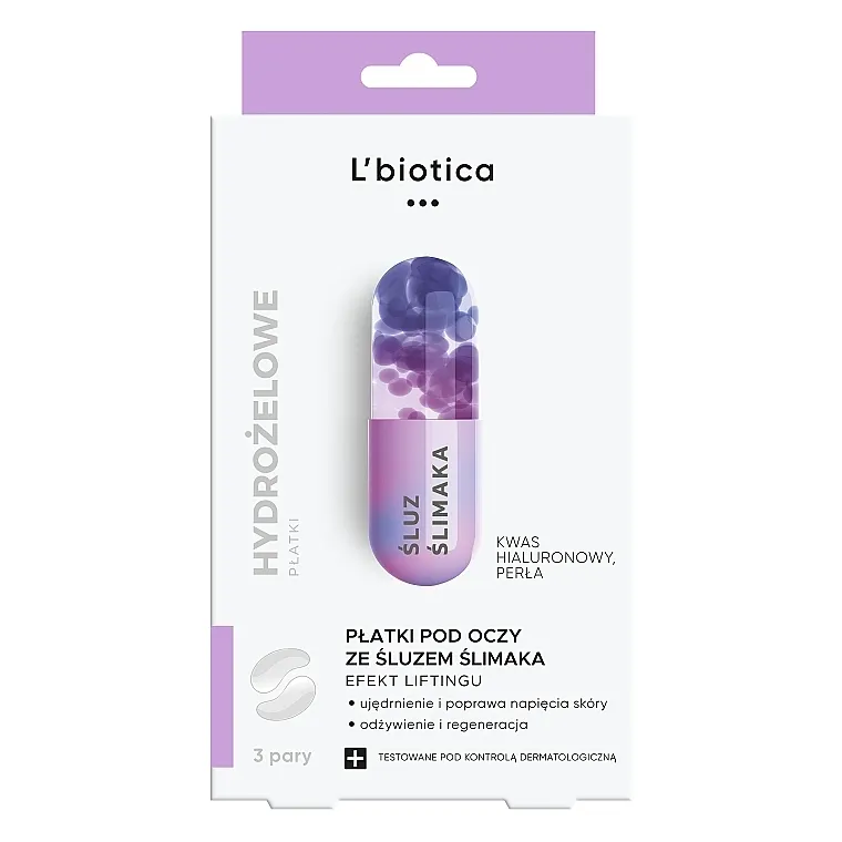 L'biotica Hydrogel Eye Pads With Snail Slime Rejuvenating Jastučići za oči s pomlađujućom puževom sluzi