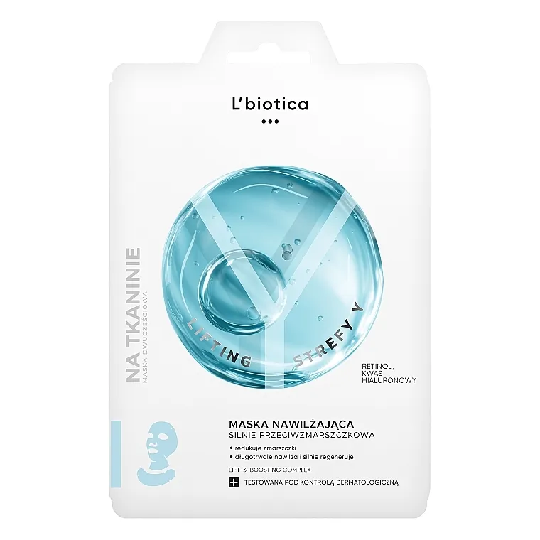 L'biotica Lifting Strefy Y Hidratantna maska za lice protiv bora