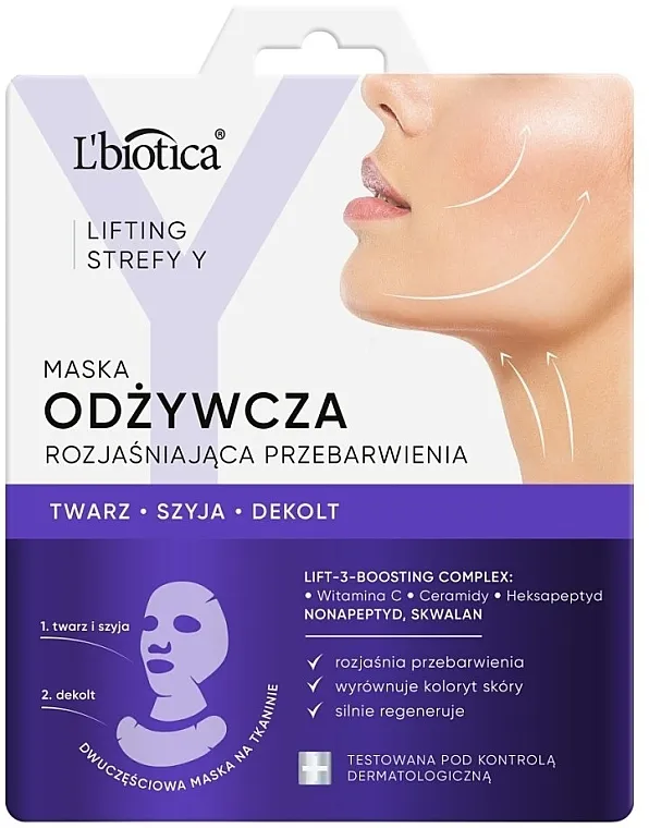 L'Biotica Lifting Strefy Y Hranljiva maska za lice