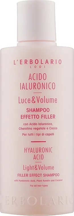 L'Erbolario Acido Ialuronico Luce &amp; Volume Shampoo Effetto Filler Šampon za kosu s hijaluronskom kiselinom i biljnim keratinom