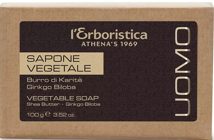 L'Erboristica Athena's Uomo Vegetable Soap Biljni sapun sa ši buterom i ekstraktom ginka