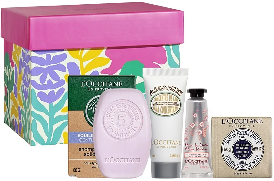 L'Occitane Multiline Set (solid/shm/60g + h/cr/10ml + b/milk/20ml + soap/50g)