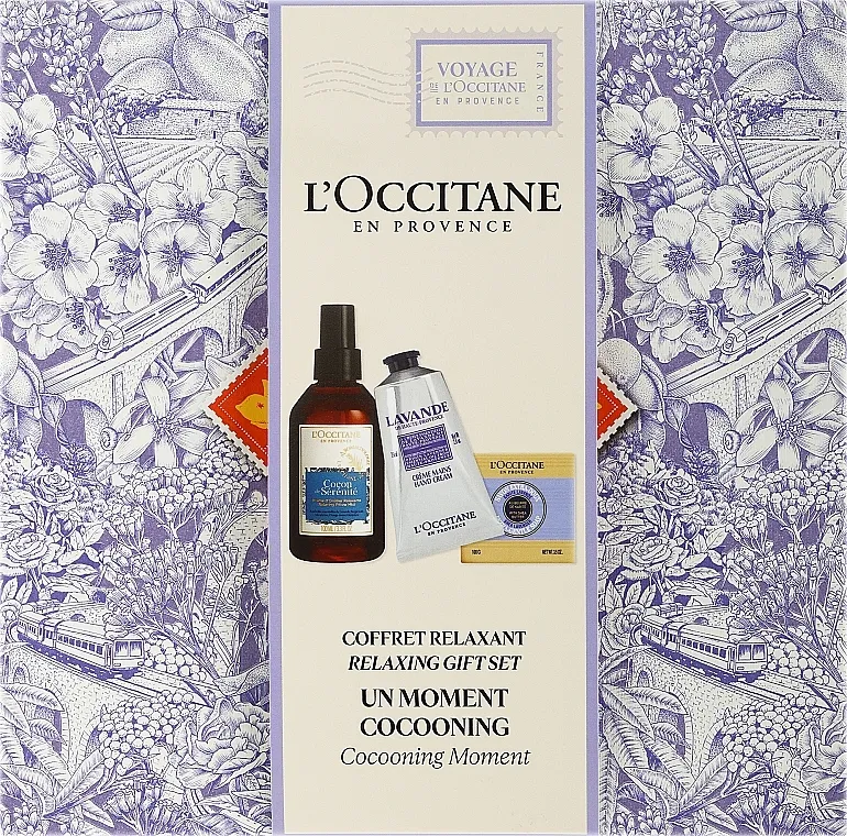L'Occitane Relax (h/cr/75ml + pillow/spray/100ml + soap/100g) Set