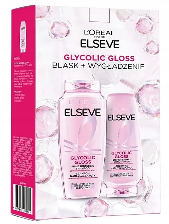 L'Oreal Paris Elseve Glycolic Gloss (shmp/400ml + h/cond/200ml) Set