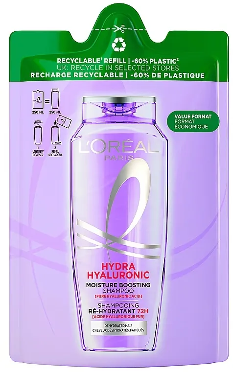 L'Oreal Paris Elseve Hyaluron Plump Šampon koji ispunjava vlagom za dehidriranu kosu (zamenski uložak)