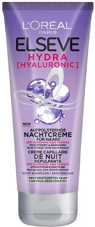 L'Oreal Paris Elseve Hydra Hyaluronic Overnight Hydrating Cream Hidratantna krema za kosu za noć
