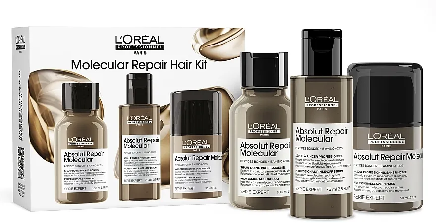 L'Oreal Professionnel Serie Expert Absolut Repair Molecular (shm/100ml + h/ser/75ml + h/mask/50ml) Komplet