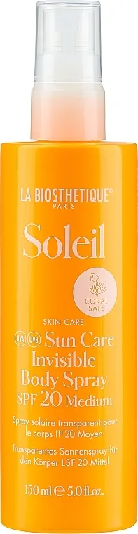 La Biosthetique Soleil Sun Care Invisible Body Spray SPF 20 Sprej za tijelo za zaštitu od sunca SPF 20