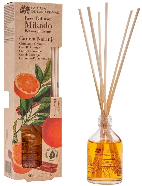 La Casa de los Aromas Mikado Botanical Reed Diffuser Cinnamon Orange Aroma difuzor "Naranča i cimet"