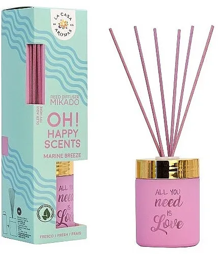 La Casa de Los Aromas Mikado Oh! Happy Scents Marine Breeze Reed Diffuser Aroma difuzor "Fresh ocean breeze"