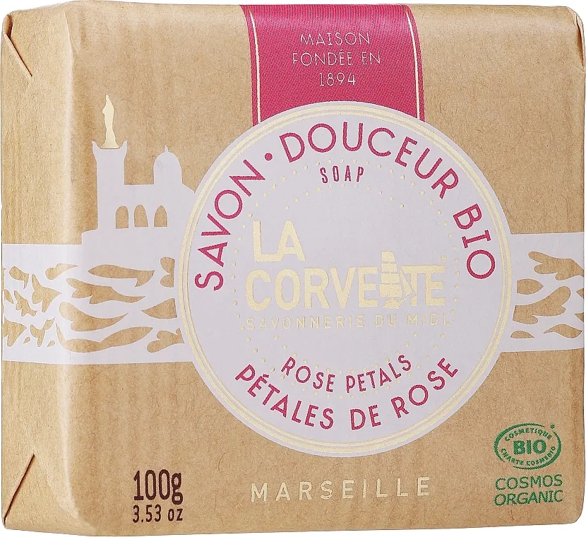 La Corvette Douceur Bio Rose Petals Soap Bio sapun "Latice ruže"