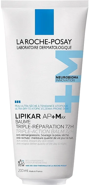 La Roche-Posay Lipikar Baume AP+Max Triple-Action Balm Balzam za obnavljanje lipida za vrlo suhu i atopičnu kožu lica i tijela
