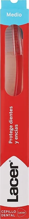 Lacer Toothbrush Medium Technic Adults Četkica za zube, srednje tvrda, providna crvena