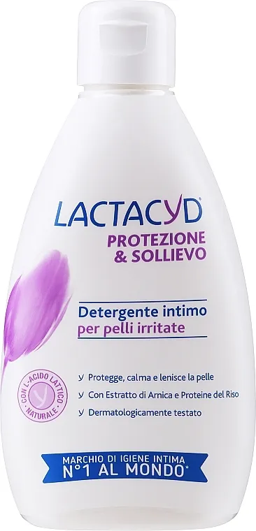 Lactacyd Detergente Intimo Protection Relief Proizvod za intimnu higijenu s proteinima riže i ekstraktom arnike