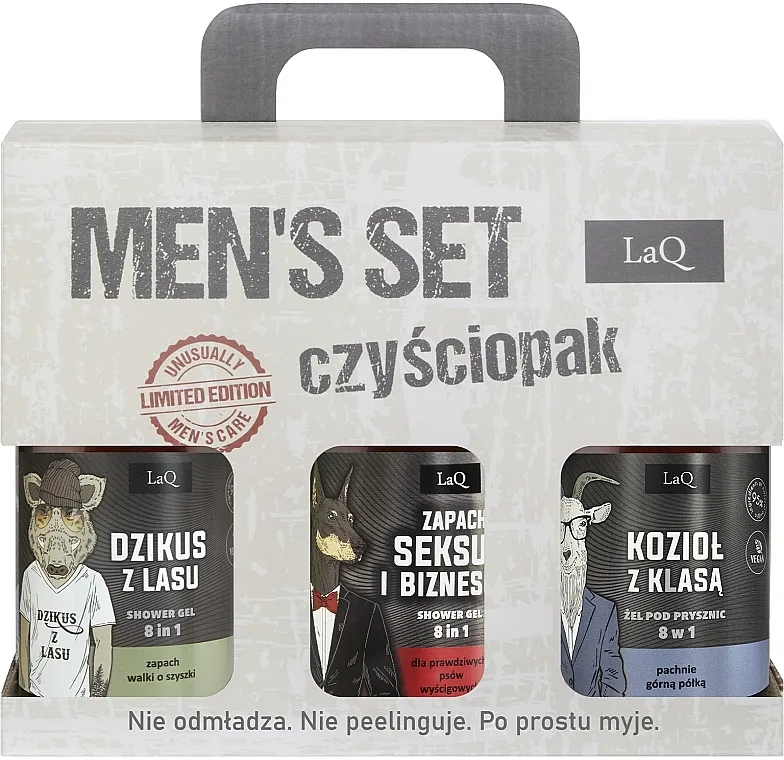 LaQ (sh/gel/3x500ml) Set gelova za tuširanje za muškarce