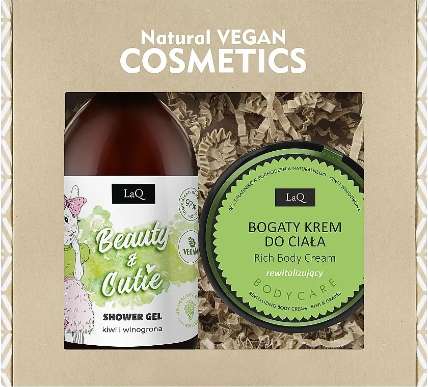 LaQ (sh/gel/500ml + b/cr/200ml) Set kiwi i grožđe