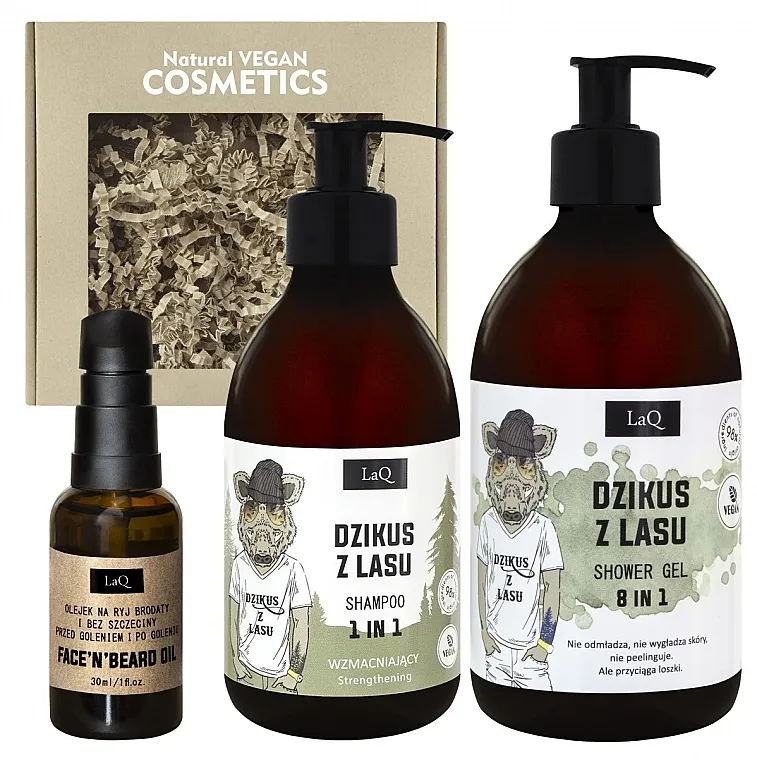 LaQ Wild Boar (beard/oil/30ml + shm/300ml + sh/gel/500ml) Set
