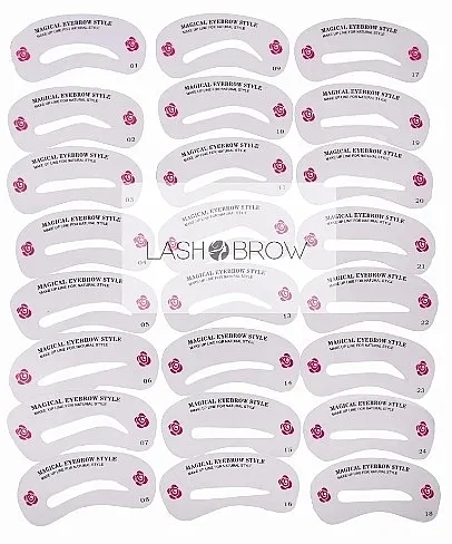Lash Brow Šablona za obrve, 24 oblika