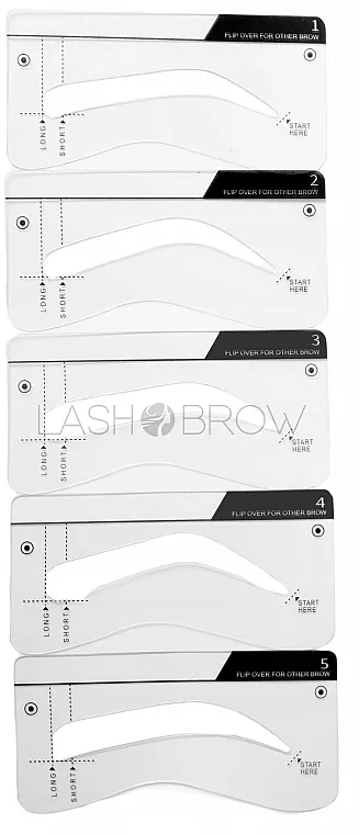 Lash Brow Hard Šablona za obrve, 5 oblika
