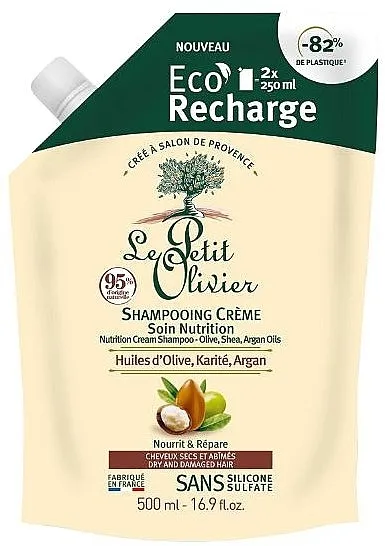 Le Petit Olivier Eco-Refill Cream Shampoo Nutrition Olive, Shea, Argan Oils Hranjivi šampon za suhu i oštećenu kosu