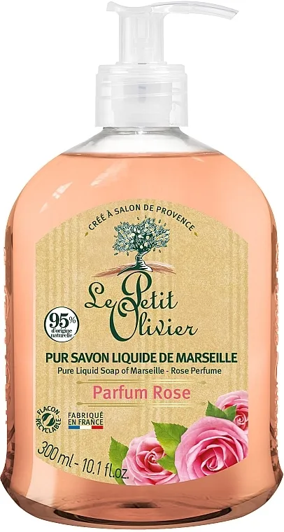 Le Petit Olivier Pure liquid traditional Marseille soap Rose Tekući sapun s mirisom ruže