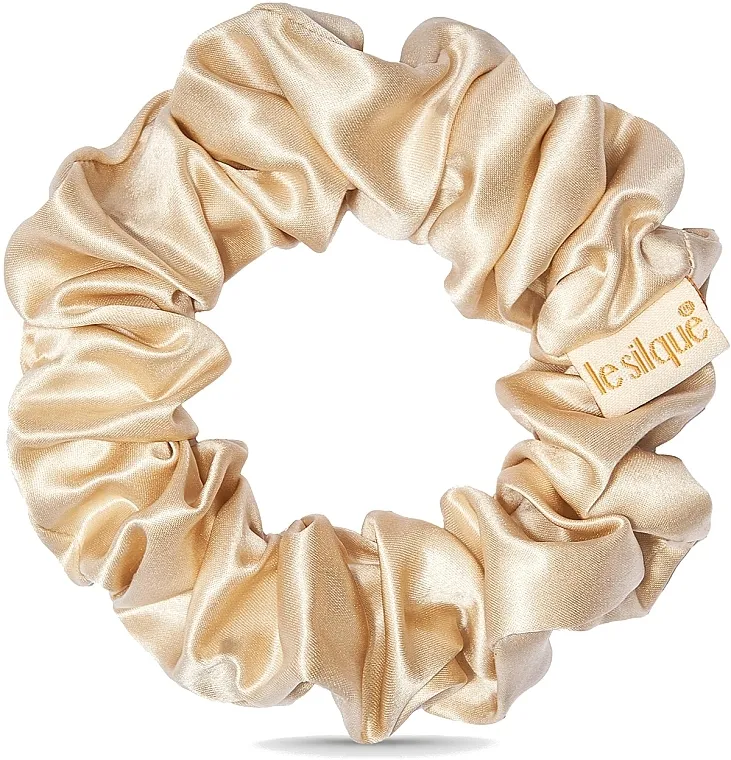 Le Silque Luxury Silk Skrunchie Yellow Beige Svilenkasta gumica za kosu, žuto-bež