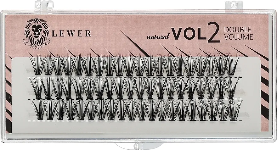 Lewer Natural Vol2 Double Volume Eyelash Veštačke trepavice, 12 mm